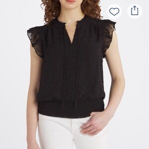 Chic Black Ruffle Sleeve Blouse